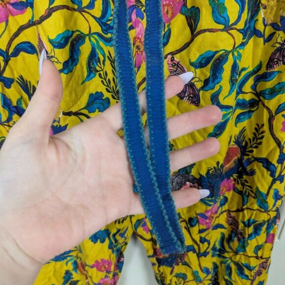 Nathalie Lété | Yellow Floral Butterfly Hedgehog Print Lounge Pants Size Extra - Picture 5 of 9